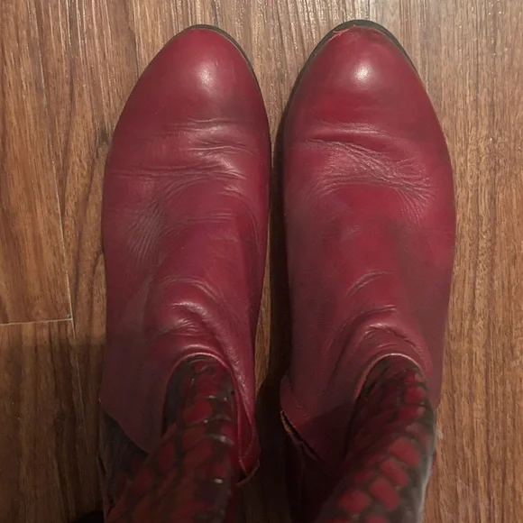 FELMINI Red Genuine Leather Boots - Picture 11 of 12